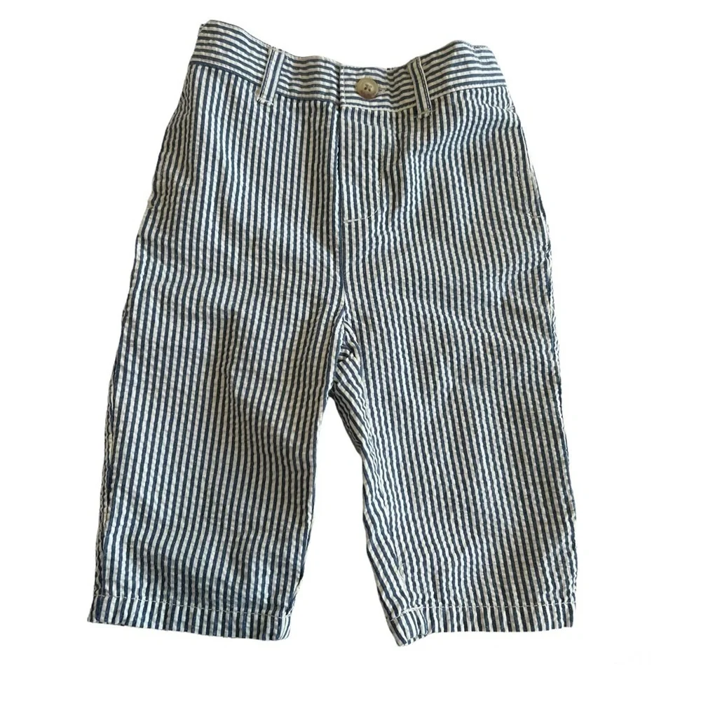 Ralph Lauren Blue & White Striped Seersucker Pants